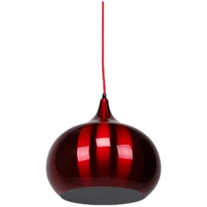 Mini Kirby Inverted Bowl Metal Pendant Light Lamp - Wine Red