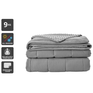 Mink Dot Weighted Cotton Blanket - Silver, 9KG