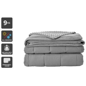 Mink Dot Weighted Cotton Blanket - Silver, 9KG