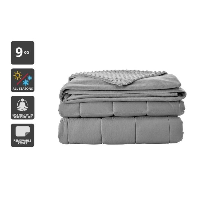 Mink Dot Weighted Cotton Blanket - Silver, 9KG