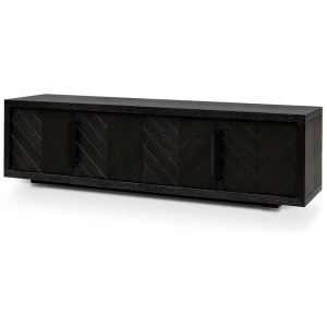 Miriam 180cm Oak TV Entertainment Unit - Textured Espresso Black by Interior Secrets - AfterPay Available