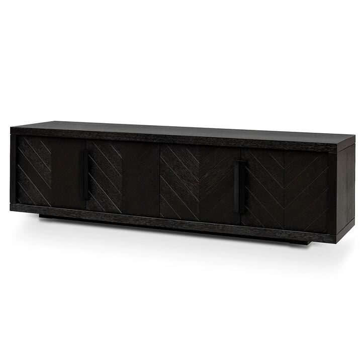Miriam 180cm Oak TV Entertainment Unit - Textured Espresso Black by Interior Secrets - AfterPay Available