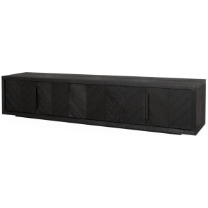 Miriam 2.23m Entertainment TV Unit - Textured Espresso Black by Interior Secrets - AfterPay Available