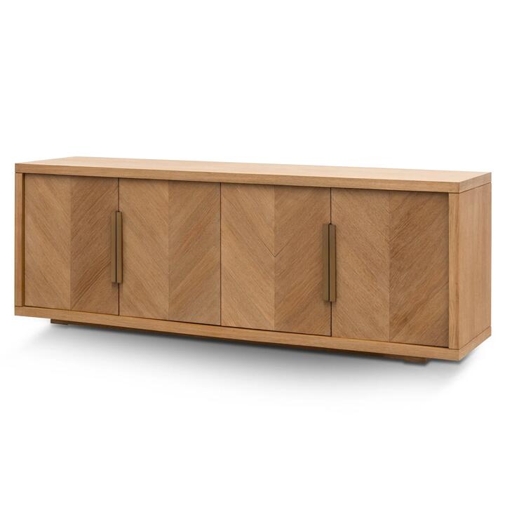 Miriam 2m Buffet Unit - Dusty Oak with Gold Handle by Interior Secrets - AfterPay Available