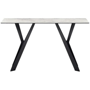 Miriam Rectangular Ceramic Hall Console Hallway Table Metal Frame - Cloudy