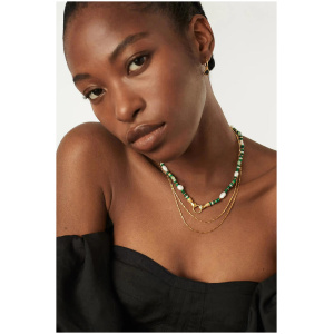 Missoma Harris Reed In Good Hands Mini Beaded Gemstone Necklace Green