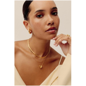 Missoma Puffy Heart Pendant Necklace Gold