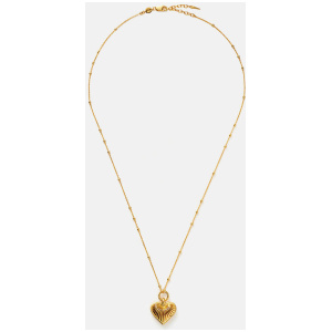 Missoma Ridge Heart Charm Necklace Gold