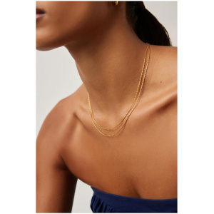 Missoma Savi Twisted Double Chain Necklace Gold