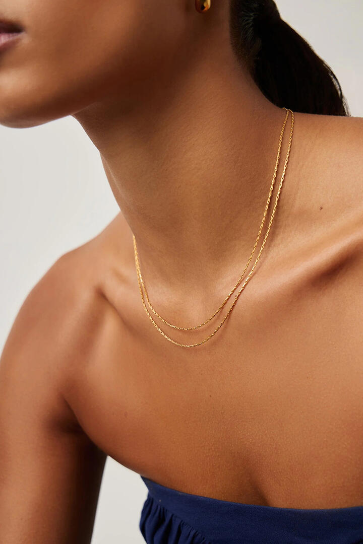 Missoma Savi Twisted Double Chain Necklace Gold