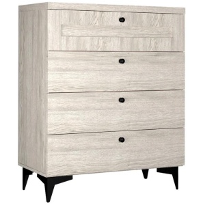 Miyake Wooden Chest Of 4-Drawers Tallboy Storage Cabinet - Urban Snow