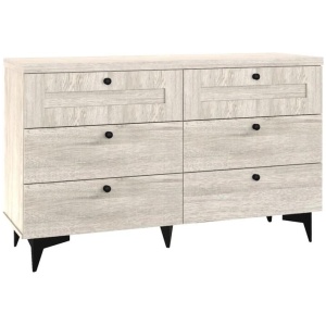 Miyake Wooden Chest Of 6-Drawers Dresser Storage Cabinet - Urban Snow