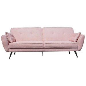 Modern Designer Scandinavian Fabric 3-Seater Sofa Bed - Pink