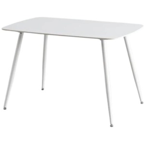 Modern Kitchen Dining Table Rectangular Ceramic Top 140cm White