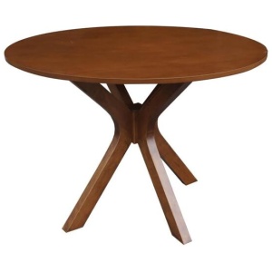 Modern Round Wooden Dining Table 105cm - Walnut