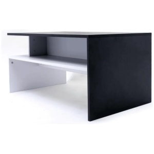 Modern Scandinavian Rectangular Wooden Coffee Table - Black & White