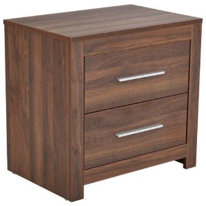 Modern Wooden BedSide Side Table Nightstand - Walnut