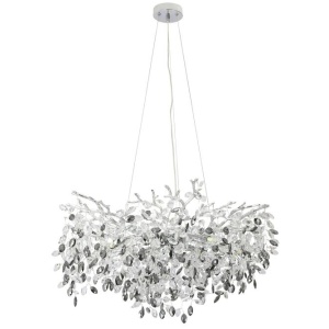 Molena Modern Pendant Hanging Lamp Light Aluminium Crystal Chrome Smoke Clear Gloss