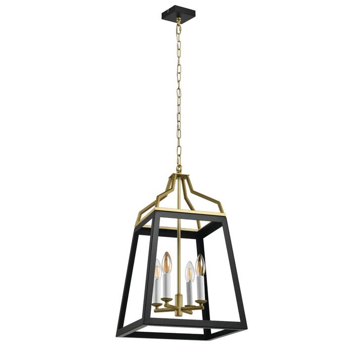 Monteal Contemporary Pendant Hanging Lamp Light Metal Antique Gold Black Matte