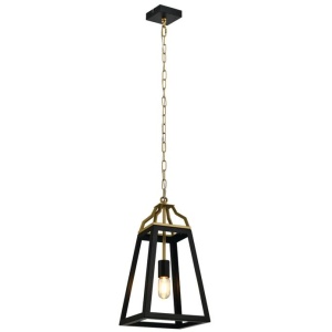 Monteal Contemporary Pendant Hanging Lamp Light Metal Black Antique Gold Matte