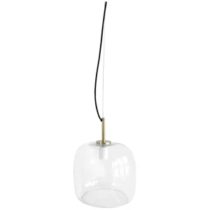 Monty Elegant Curved Clear Glass Pendant Light Lamp - Clear