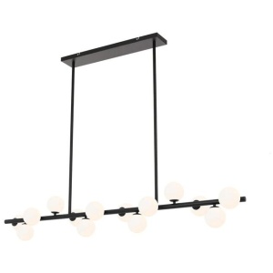 Moran Modern 14 Lights Pendant Hanging Lamp Light Metal Glass Black Opal Matt Matte