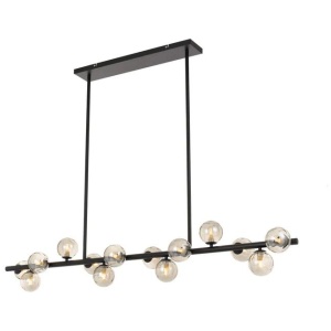 Moran Modern 14 Lights Pendant Hanging Lamp Light Metal Glass Black Smoke Matte