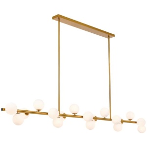 Moran Modern 18-Lights Pendant Hanging Lamp Light Metal Glass Antique Gold Opal Matt Gloss