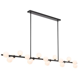 Moran Modern 18-Lights Pendant Hanging Lamp Light Metal Glass Black Opal Matt Matte