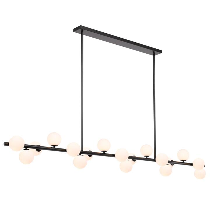 Moran Modern 18-Lights Pendant Hanging Lamp Light Metal Glass Black Opal Matt Matte