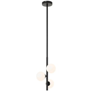 Moran Modern 3-Lights Pendant Hanging Lamp Light Metal Glass Black Opal Matt Matte