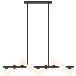 Moran Modern 9-Lights Pendant Hanging Lamp Light Metal Glass Black Opal Matt Matte