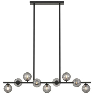 Moran Modern 9-Lights Pendant Hanging Lamp Light Metal Glass Black Smoke Matte