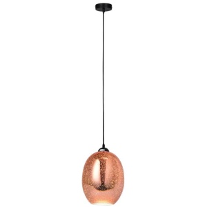 Moravian Glass Oval Pendant Light - Chrome