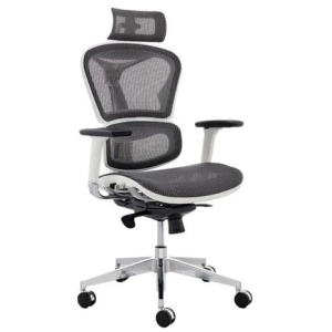 Morgan Office Computer Work Task Chair - White Frame/ Grey