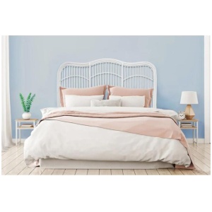 Moria Rattan Eco Friendly Bed Head Headboard King Size - White
