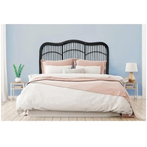 Moria Rattan Eco Friendly Bed Head Headboard Queen Size - Black