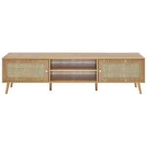 Morocco Rattan Lowline Entertainment Unit TV Stand Storage Cabinet 180cm - Natural