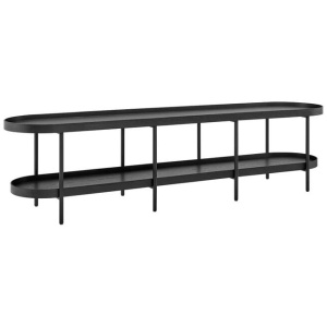 Myla Lowline Wooden 2-Tier Entertainment Unit TV Stand 180cm Black