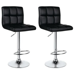 NEW Kitchen Counter Bar Stool 2 Pack L Shape Black 38.5cm Indoor Furniture