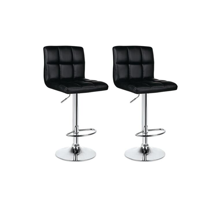 NEW Kitchen Counter Bar Stool 2 Pack L Shape Black 38.5cm Indoor Furniture