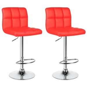 NEW Kitchen Counter Bar Stool 2 Pack L Shape Red 38.5cm Indoor Furniture