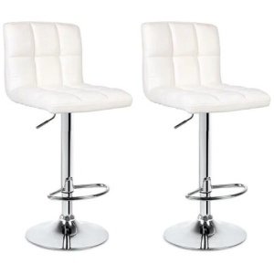NEW Kitchen Counter Bar Stool 2 Pack L Shape White 38.5cm Indoor Furniture
