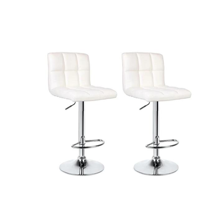NEW Kitchen Counter Bar Stool 2 Pack L Shape White 38.5cm Indoor Furniture