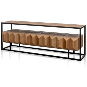 Nadine 1.8m TV Entertainment Unit - Natural with Black Frame by Interior Secrets - AfterPay Available