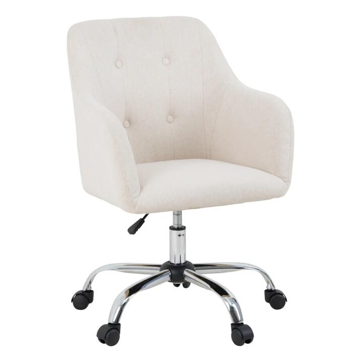 Nancy Polyester Fabric Home Office Working Computer Task Chair White