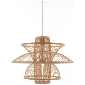 Natural Hand-Woven Bamboo 3-Layer Hanging Light Pendant Lamp