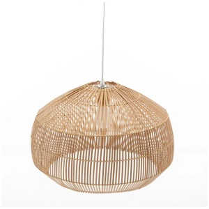 Natural Hand-Woven Bamboo Cage Shaped Hanging Light Pendant Lamp