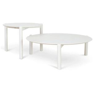 Nest Of Holloway Wooden Round Coffee Table - White by Interior Secrets - AfterPay Available