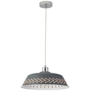 Neveah Modern Metal Shade Hanging Pendant Light Lamp Grey